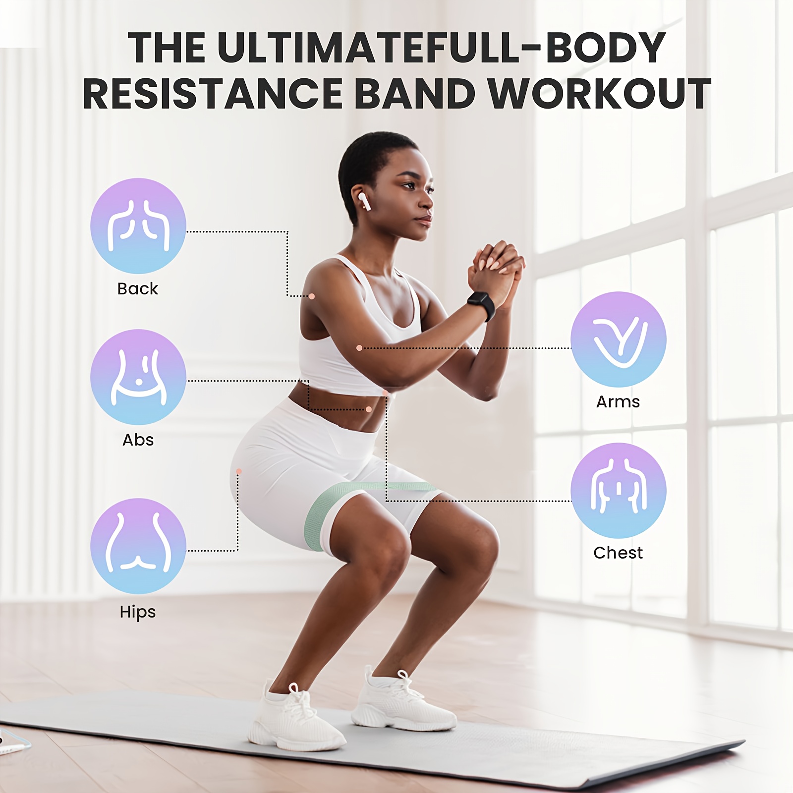 무게가 있는 1Pc/4Pcs 피트니스 저항 밴드, 코어 - Pilates Yoga Reformer 리뷰 및 가격