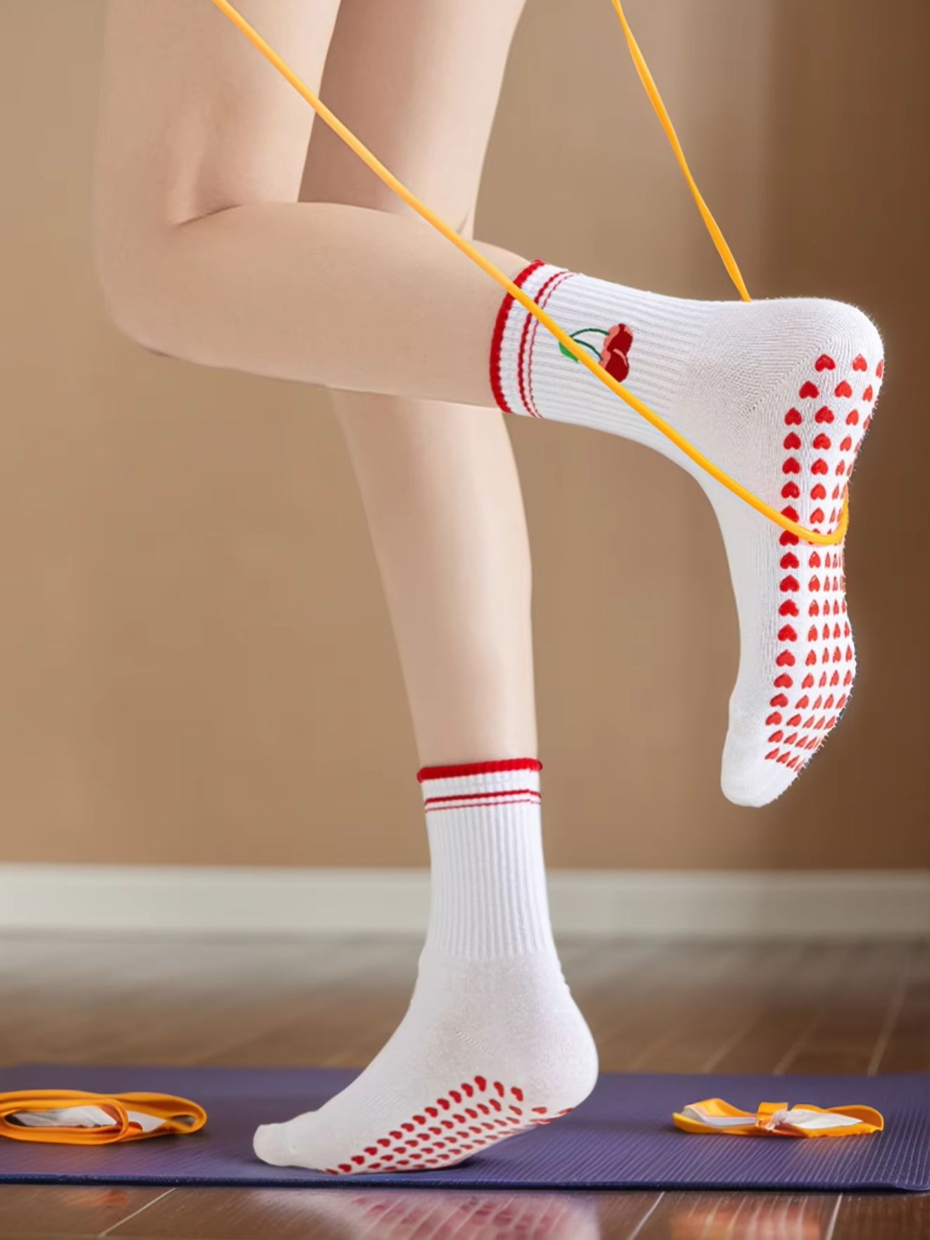 1쌍 크로스보더 전문 요가 양말, 면 스트랩 실리콘 미 - Medias Para Pilates Y Yoga 리뷰 및 가격